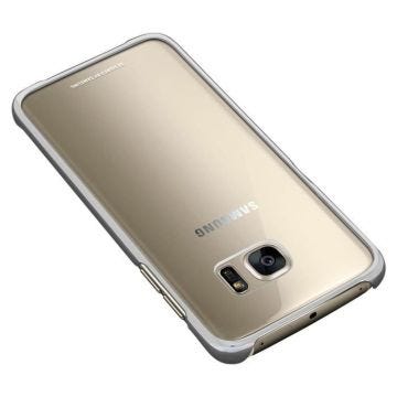 Coque original Galaxy S7 Edge à contour chromé - Argent