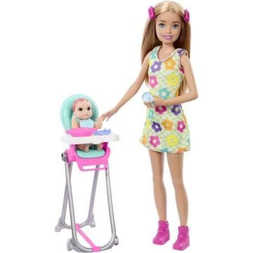 Barbie - Skipper Coffret Babysitters Inc, 1 poupée, 1 bébé, accessoires