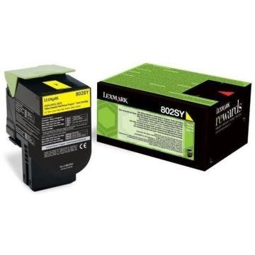 Cartouche de toner jaune Lexmark 802SY - 80C2SY0 - jusqu'à 2 000 pages