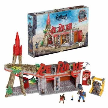 MEGA Coffret Relais Routier Red Rocket Fallout, 824 éléments, 2 Personnages articulés et Accessoires HXT00