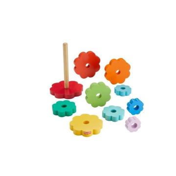 Fisher-Price-Empileur d’Anneaux avec 10 pièces en bois HXT77