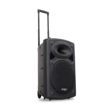IBIZA PORT15VHF-BT - Système enceinte de sonorisation portable autonome 15''/38cm avec USB, Bluetooth & 2 Micros VHF