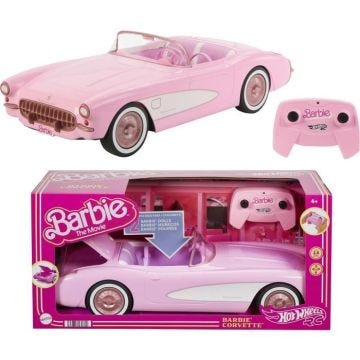 Hot Wheels®-Corvette® Barbie® radiocommandée-Tirée du film Barbie HPW40
