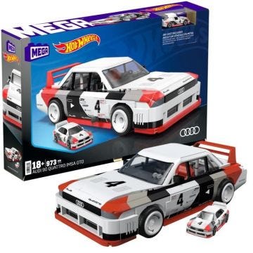 MEGA-Hot Wheels-Audi 90 Quattro IMSA GTO, 973 pièces à construire HRY20